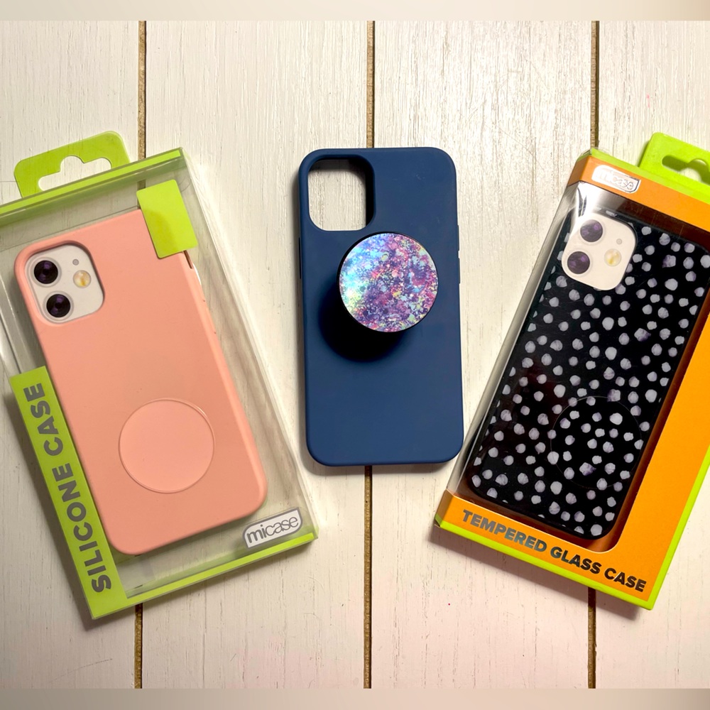 2 NIB and 1 used iPhone 12 mini phone case bundle.